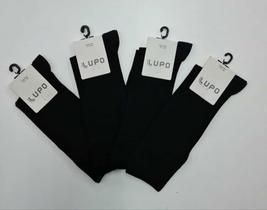 Kit 4 Meias Social Modal Masculina Lupo 1795 Tamanho 39 a 43. Cor:Preto
