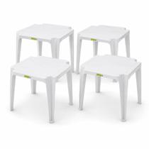 Kit 4 Mesa De Plástico Monobloco Perfeita Para Eventos Festas e Uso Comercial Área Interna e Externa 70x70 Topplast - Kit 4 Mesa De Plástico Monobloco Perfeita Para Eventos Festas e Uso Comercial Área Interna e Externa 70x70 Topplast -