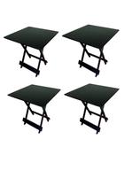 kit 4 Mesas Dobráveis 70x70 cor Preto Bar Restaurante Lanchonete kit 4 Mesas Dobráveis 70x70 cor Preto Bar Restaurante Lanchonete