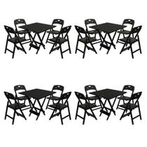 Kit 4 Mesas Dobráveis Elegance 4 Lugares Madeira Preto 70x70 Mega Madeira Kit 4 Mesas Dobráveis Elegance 4 Lugares Madeira Preto 70x70 Mega Madeira