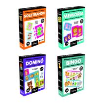 Kit 4 Meus Primeiros Jogos Madeira Pedagógicos Alfabetização - Educa Brinquedos