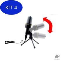 Kit 4 Microfone Condensador Com Tripé Xtrad Ch0805