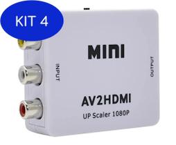 Kit 4 Mini Adaptador Conversor Av Para Hdmi