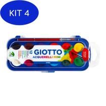 Kit 4 Mini Aquarela Em Pastilha Giotto Intense Colors Com 12 Cores