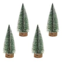 Kit 4 Mini Arvore de Natal Pinheiro de Mesa Nevada 20cm