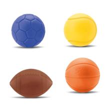 Kit 4 mini Bolas - Basquete, Futebol, Tênis e Futebol Americano - Baby Start - Silmar Brinquedos