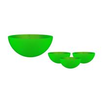 Kit 4 Mini Bowl Verde Neon 240Ml Plástico Premium