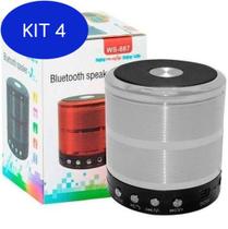 Kit 4 Mini Caixa De Som Bluetooth Portátil Speaker Ws-887