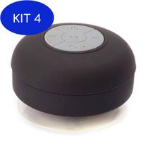 Kit 4 Mini Caixa De Som Bluetooth Prova D'água Speaker Preto