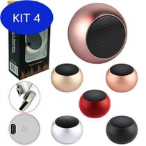 Kit 4 Mini Caixa De Som Portatil Recarregavel Bluetooth Cabo