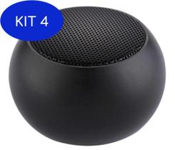 Kit 4 Mini Caixinha De Som Bluetooth Speaker Preta