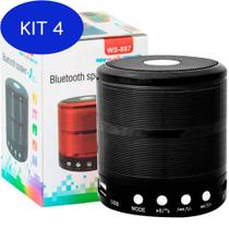 Kit 4 Mini Caixinha Som Bluetooth Portátil Usb Mp3 P2 Sd