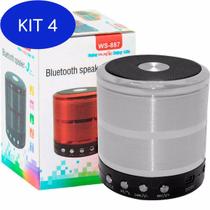 Kit 4 Mini Caixinha Som Bluetooth Portátil Usb Mp3 P2 Sd