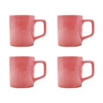 Kit 4 Mini Canecas Chá Rosa 80mL Xícara Café Expresso Kit 4 Mini Canecas Chá Rosa 80mL Xícara Café Expresso