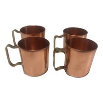 Kit 4 Mini Canecas em cobre puro