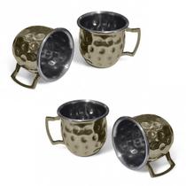 Kit 4 Mini Canecas Moscow Mule Martelada Shot Premium 60Ml D Kit 4 Mini Canecas Moscow Mule Martelada Shot Premium 60Ml D
