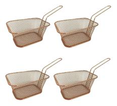 Kit 4 Mini Cesto P/ Fritura Grande Rosé - Porções Batata