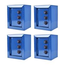 Kit 4 Mini Cofres Com Segredo 10x8x12Cm Azul Escuro Fercar