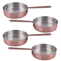 Kit 4 Mini Frigideira Inox Servir Decorar Panelinha 11,5cm Kit 4 Mini Frigideira Inox Servir Decorar Panelinha 11,5cm