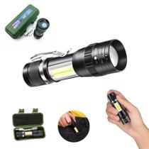 Kit 4 Mini Lanterna Tática Led Recarregável Original Com Zoom Lanterna Preto Luz Branco Kit 4 Mini Lanterna Tática Led Recarregável Original Com Zoom Lanterna Preto Luz Branco