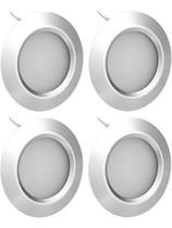 Kit 4 Mini Led Luz Embutir Gabinete Closet Branco Quente 12v spot