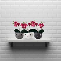 Kit 4 Mini Orquídea Artificial Rosa 3D Realista Para Arranjos e Decoração