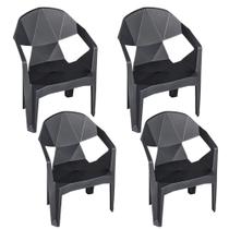 Kit 4 Mini Poltrona Cadeira Diamond Kids Plástico Resistente Moderno para Quarto e Jardim Brinquedoteca