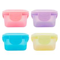 Kit 4 Mini Potes Alimentos Coloridos Tampa e Trava 126ml Kit 4 Mini Potes Alimentos Coloridos Tampa e Trava 126ml