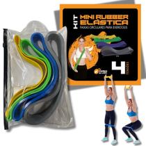 Kit 4 Mini Rubber Elástica Faixas Circulares para Exercícios