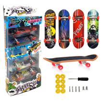 Kit 4 Mini Skate De Dedo Profissional Deck C/lixa Ferramentas - AuShopExpress