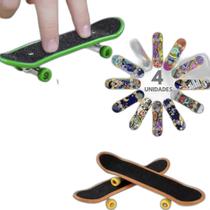 Kit 4 Mini Skates De Dedo Profissional Rolamento Fingerboard
