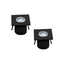 KIT 4 MINI SPOT Luminaria LED QUADRADA 1W 3000K PRETO MOVEIS BIVOLT KIAN