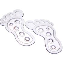 Kit 4 Mini Tapete Para Box Banheiro Antiderrapante Formato Pezinho Silicone Ventosa Banho