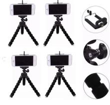 kit 4 Mini Tripé De Mesa + Suporte Para Celular Flexivel Kit Youtuber