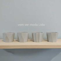 Kit 4 Mini Vasinhos cachepot Decorativos para suculentas, Cactus e Plantas Artificiais 9x8