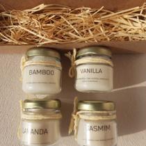Kit 4 Mini Vela Aromática Lavanda Jasmim Vanilla Bamboo 40g - Likare Home & Beauty