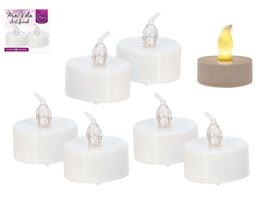 Kit 4 mini velas artificial branca com 3cm ø