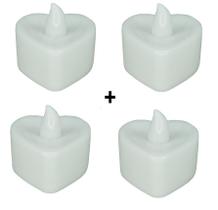 Kit 4 mini velas artificial modelo coração Kit 4 mini velas artificial modelo coração