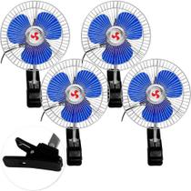 Kit 4 Mini Ventilador Veicular Carro Ônibus Caminhão De 15cm