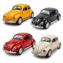 Kit 4 Miniatura Fusca 1:18 Metal Som Luz Abre Portas Grande