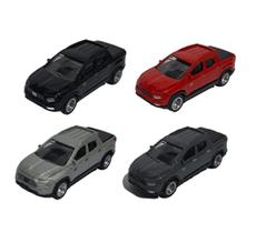 Kit 4 Miniaturas Fiat Toro de Metal pneus de borracha para colecionador escala 1/64