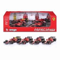 Kit 4 Miniaturas Fórmula 1 Ferrari 2022-2023 F1-75 e SF-23 - Leclerc e Sainz F1 - Bburago - 1:43 Kit 4 Miniaturas Fórmula 1 Ferrari 2022-2023 F1-75 e SF-23 - Leclerc e Sainz F1 - Bburago - 1:43