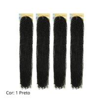 Kit 4 Miojinho Aplique de Cabelo Micro Zizi 400 gramas + Agulha Crochet