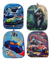 kit 4 mochilas infantil pequena creche maternal bebê para menino e menina de costa leve variadas carro princesa