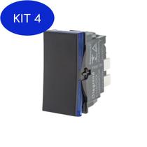 Kit 4 Modulo Interruptor Simples 10A Preto Pial Plus +