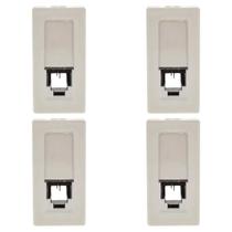 Kit 4 Módulo Tel Rj11 2 Fios Pial Plus 635011 Cor Bege Kit 4 Módulo Tel Rj11 2 Fios Pial Plus 635011 Cor Bege