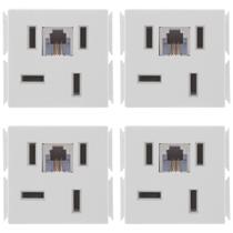 Kit 4 Modulo Tomada Para Telefone Branco Rj11 Tramontina Kit 4 Modulo Tomada Para Telefone Branco Rj11 Tramontina