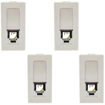 Kit 4 Módulo Tomada Rj11 4 Fios Branco Pial plus+ 615010BC Kit 4 Módulo Tomada Rj11 4 Fios Branco Pial plus+ 615010BC