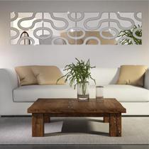 Kit 4 Módulos De Espelho Acrílico Decorativo Abstrato
