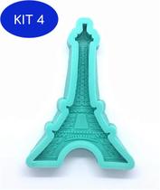 Kit 4 Molde De Silicone - Torre Eiffel 15X10.7X2.7Cm - Art And Food - Acessórios